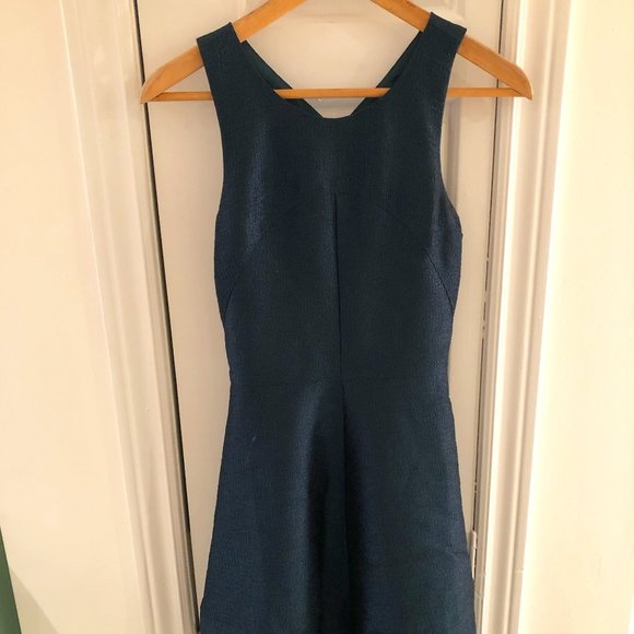 Metallic Dark Green Mini Dress SOLD - Picture 1 of 8